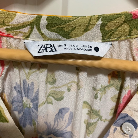 ZARA ECRU FLORL PRINT MIDI FLOWING DRESS - Picture 10 of 13